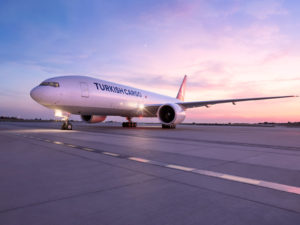 A Turkish Cargo freighter on the tarmac