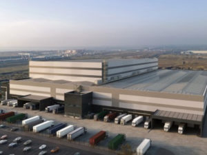 A rendition of the DHL facility at DP World London Gateway Logistics Park