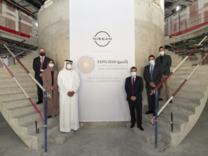 Expo  2020 and Nissan ME officials at the site of the Nissan venue handed over at Mobility Pavilion