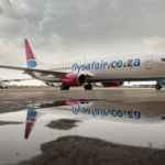 A FlySafair aircraft on the ground