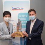 Edouard de Rostolan (Michelin) receives award for category of Smart Mobility from Minister Grace Fu