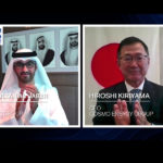 HE Dr. Sultan Ahmed Al Jaber and Hiroshi Kiriyama at the virtual deal signing ceremony