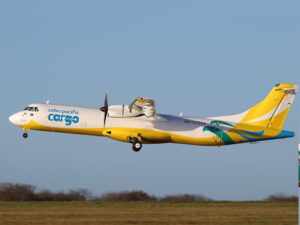 A Cebu Pacific freighter in flight