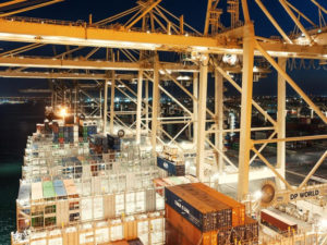 A nocturnal view of DP World's Jebel Ali Port