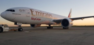 An Emirates SkyCargo Boeing 777 freighter has transported a Brazilian satellite