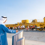 Sheikh Hamdan inaugurating the first track-laying works of Package A