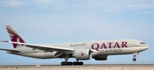 A Qatar Airways cargo freighter B777F