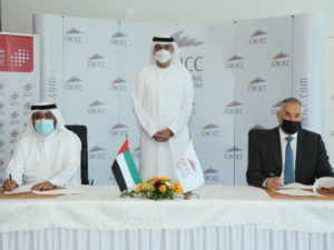 Sheikh Ahmed bin Saqr Al Qasimi, Dr Sameer Al Ansari, (right) and Yousef Mohammed Ismail, (left)