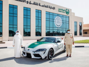 The Toyota GR Supra on display by Dubai Police