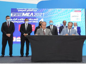 In the presence of His Excellency Kamel El Wazir, Minister of Transportation in Egypt; Saif Al Mazrouei, Head of Ports Cluster, AD Ports Group; and Rear Admiral Abdul Qadir Darwish, Chairman of the Egyptian Group for Multipurpose Terminals, sign an MoU to Develop and Operate Multipurpose Terminal in Safaga Port