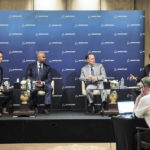 Bernard Choi, vice president of Global Media Relations; Ted Colbert, president and CEO of Boeing Global Services; Michael Manazir, vice president of Business Development for Defense, Space and Security; and Ihssane Mounir, senior vice president of Commercial Sales & Marketing