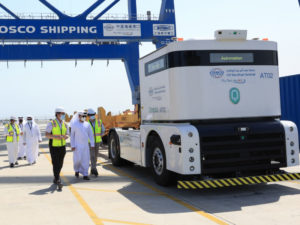 CSP Abu Dhabi container terminal has become the first facility to implement an autonomous port truck system at Khalifa Port