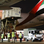 Dressage horses arrive at Tolyo's Haneda Airport on Emirates SkyCargo