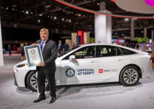 World record was achieved on a single, five-minute complete fill of hydrogen